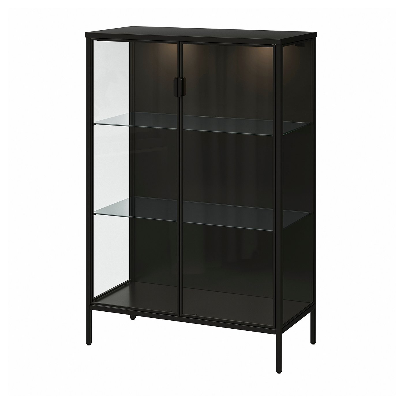 Grey illuminated display cabinet