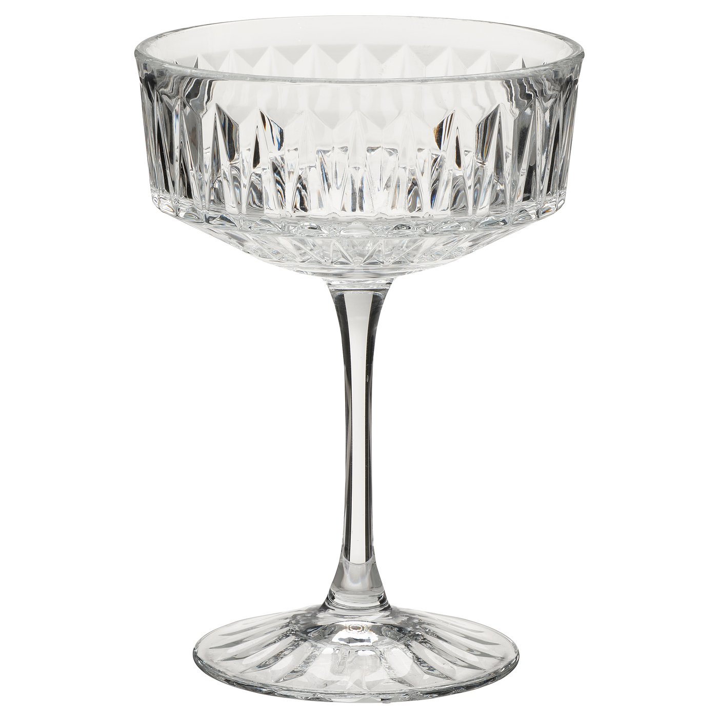 Clear champagne glass