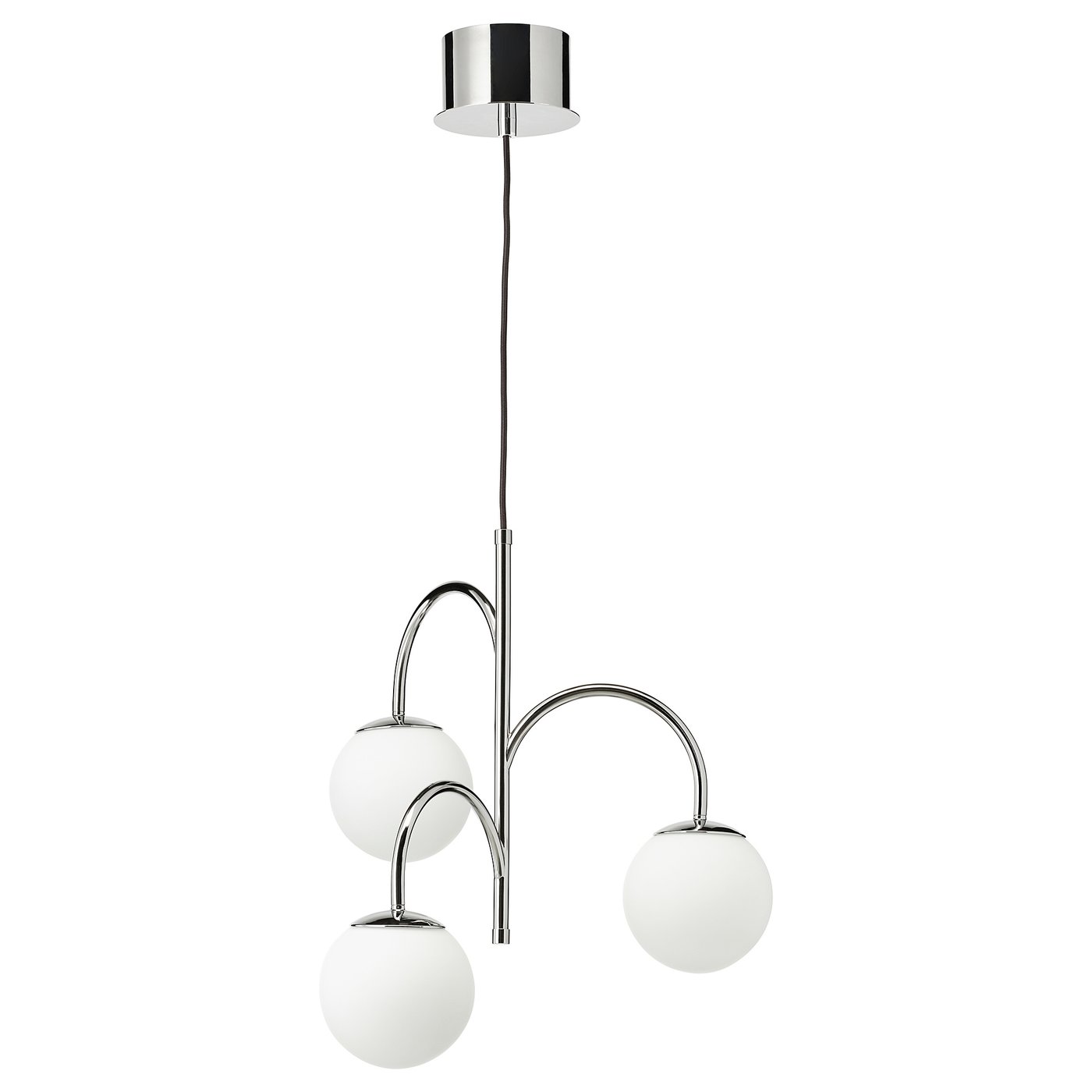 Silver 3-arm ceiling lamp