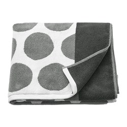 Grey and white bath towel