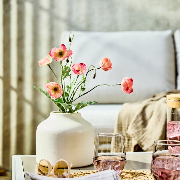 SMYCKA Tekokukkakimppu, Unikko sisä-/ulkokäyttöön/oranssi, 36 cm