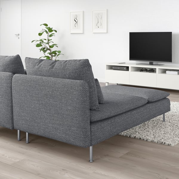 Soderhamn 2 N Istuttava Sohva Divaanin Kanssa Lejde Harmaa Musta Ikea