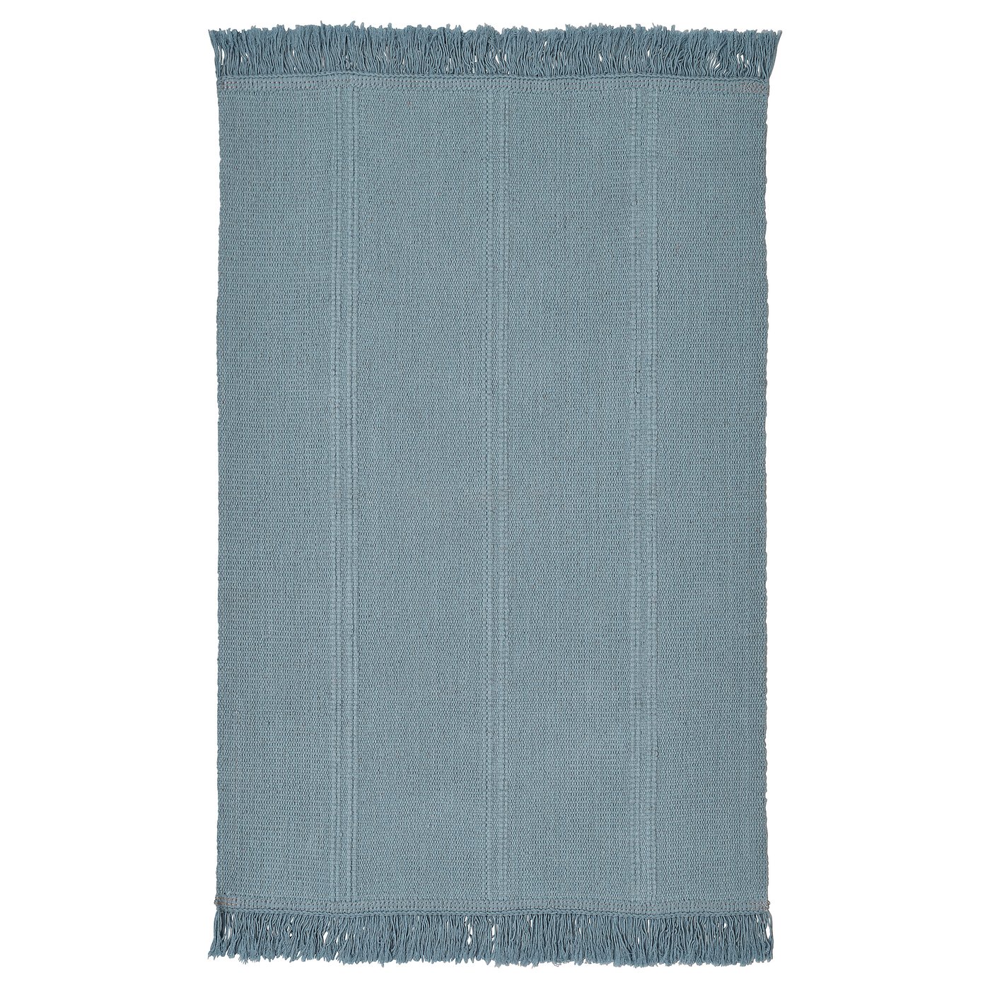 Woven rug light blue