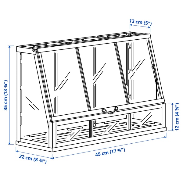 Illustration med mått för produkten: ÅKERBÄR.