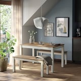 ÅLHULT / ÅLHULT Bord och 2 bänkar, beige/brun/beige/brun, 120x80 cm