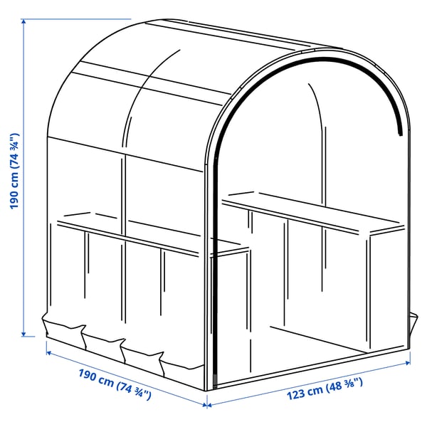 Illustration med mått för produkten: ASPAREN.