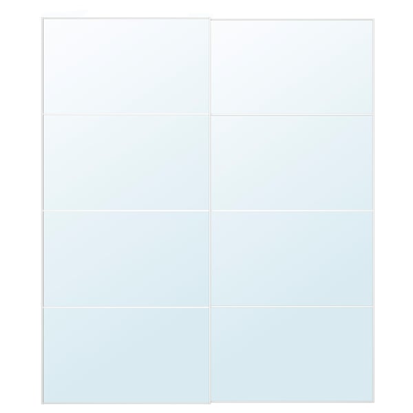 Panelspegelsats i elegant aluminiumram. Modernt, väggmonterat säkerhetsglas. Perfekt för kompakta utrymmen.