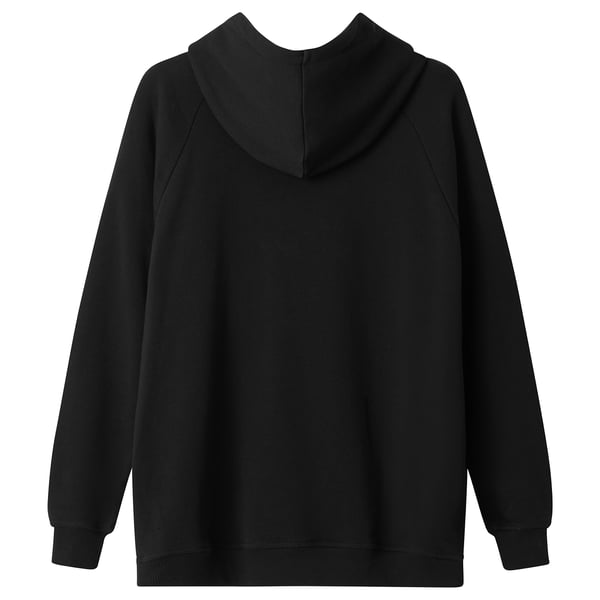 Svart AURTIENDE hoodie, 100 % bomull, avslappnad passform, inget tryck.