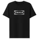Svart IKEA t-shirt. Mjuk bomull, ledig passform, rundad halsringning. IKEA-logotyp i mitten i grått. AURTIENDE samling.
