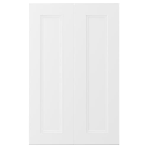 Vita skåpluckor AXSTAD med en slät, modern design med en rektangulär infälld panel.