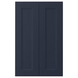 AXSTAD blå köksluckor, slät foliefinish, rektangulär infälld panel.