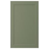 En grön AXSTAD skåpsdörr med paneldesign.