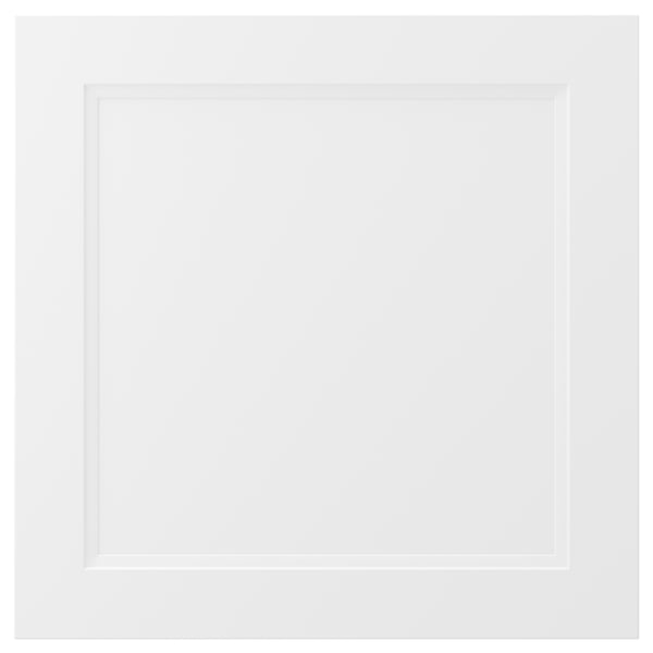AXSTAD kökslucka, vit, kvadratisk, infälld panel, matt yta, plastfolie.