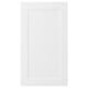 En vit, rektangulär AXSTAD köksskåpslucka med en modern, infälld paneldesign. Den är gjord av fiberplatta med en slät yta som är lätt att rengöra.