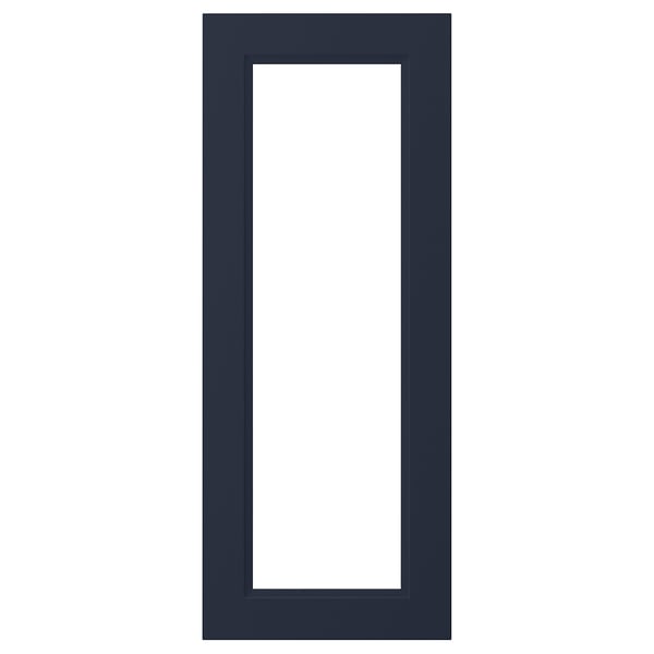 En marinblå AXSTAD glasdörr med rektangulär glaspanel, slät yta och modern design.