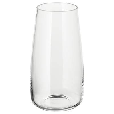 Vas i klart glas, cylindrisk form, enkel design.