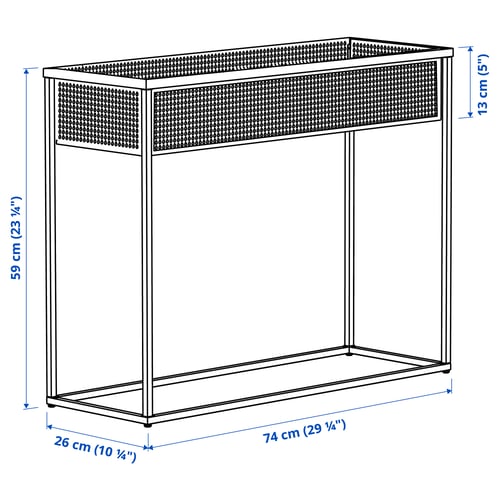 Illustration med mått för produkten: BLÅKRÅKA.