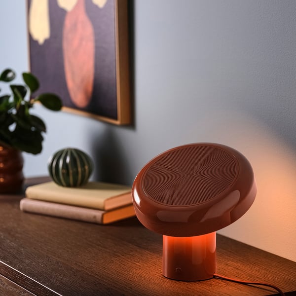 BLOMPRAKT Bluetooth-högtalare med lampa, röd