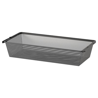 BOAXEL förvaringskorg i nät; grå; rektangulär; robust metall och plast; Modern design.