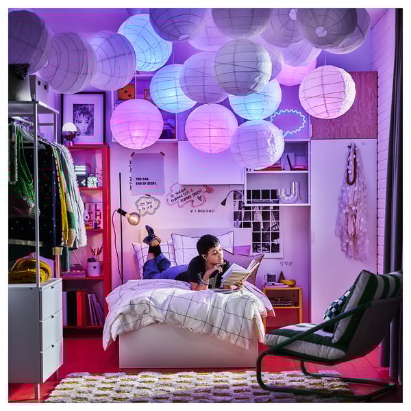 BREDVECKLARE Påslakan 1 örngott, vit blå/ruta, 150x200/50x60 cm