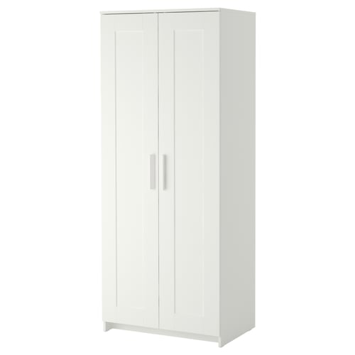 BRIMNES Klädskåp med 2 dörrar - vit 78x50x190 cm