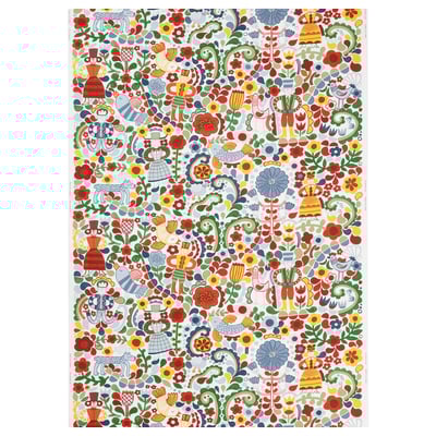 CINTIAKAKTUS återvunnet bomullstyg, 300cm, nordisk folklore design