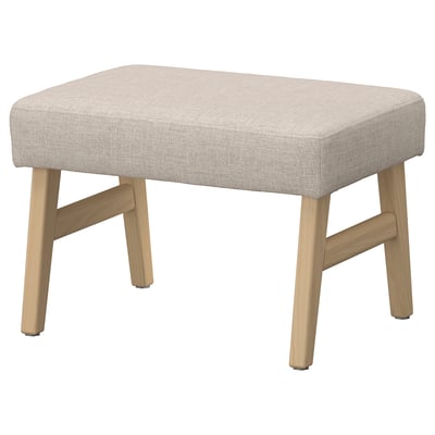 EKENÄSET Fotpall, ekmönstrad/Kilanda ljusbeige