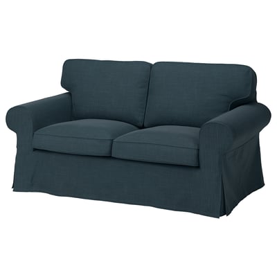 EKTORP 2-sits blå soffa, modern klassisk design, mjuka tjocka dynor, avtagbar tvättbar klädsel.