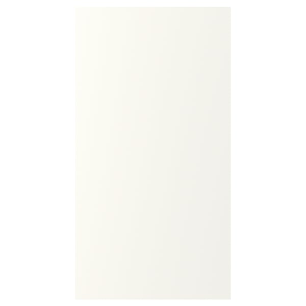 Ett ehet vitt skåp. Skåpet har en rektangulär form, ren design och vit dörr med foliefinish.