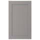 En grå skåpsdörr ENHET av träfiberskiva med foliefinish. Den har en elegant, rektangulär form med en enkel, platt design.