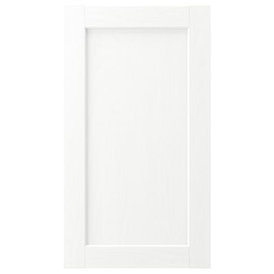 ENKÖPING vit skåplucka, klassisk design med subtil träådring, fyrkantig form, slät yta.