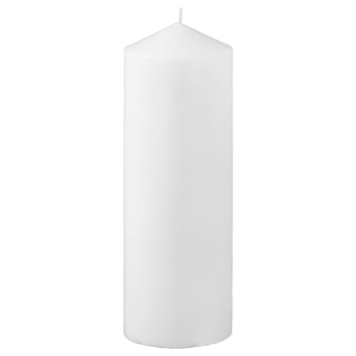 FENOMEN vitt blockljus, enkel design, slät konsistens, rektangulär form.