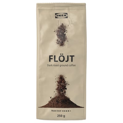 IKEAs FLÖJT mörkrostat malet kaffe-paket.