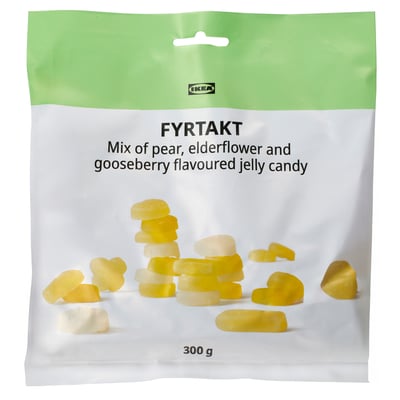 FYRTAKT Blandat gelégodis, frukt- och bärsmak, 300 g