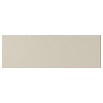 Beige HAVSTORP slät modern köksskåpsfront i akrylfärg.