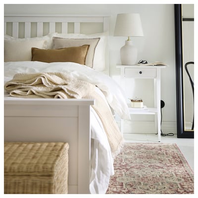 JÄRNVÄG Matta, kort lugg, ornamentmönster rosa/beige, 80x250 cm