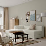 JÄTTEBO 2,5-sitsig modulsoffa med schäslong, vänster/Axvall off-white