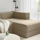 JÄTTEBO U-formad soffa, 7-sits, med schäslong, höger med nackkuddar/Johanneshov brun-beige