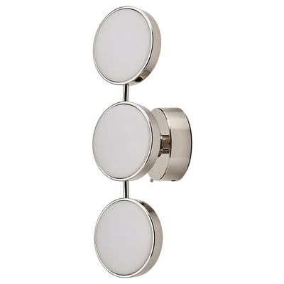 KABOMBA vägglampa, trippla runda lysdioder, kromfinish, modern art deco-stil.