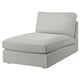 KIVIK schäslong, grå, mjuk klädsel, l-formad sits, plyscharmstöd, perfekt för att slappa.