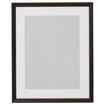 Ram: KLOTKÖRSBÄR, svart trästil, kvadratisk, tom fotodisplay.