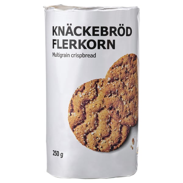 Paket med KNÄCKEBRÖD FLERKORN flerkornsknäckebröd, 250g.