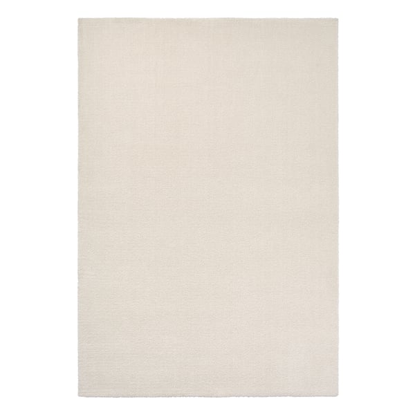 KNARDRUP vit matta, rektangulär, glanseffekt, mjuk, återvunnen polyester.