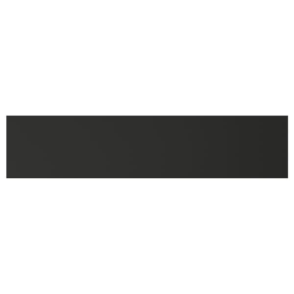 En svart KNIVSHULT lådfront av plast och spånskiva, med en elegant, handtagsfri design.