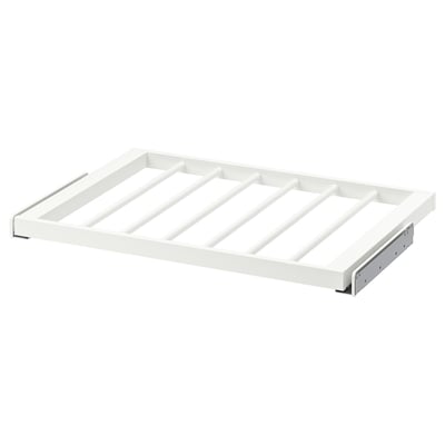 En ikea KOMPLEMENT vit byxhängare med gliddesign för enkel åtkomst.