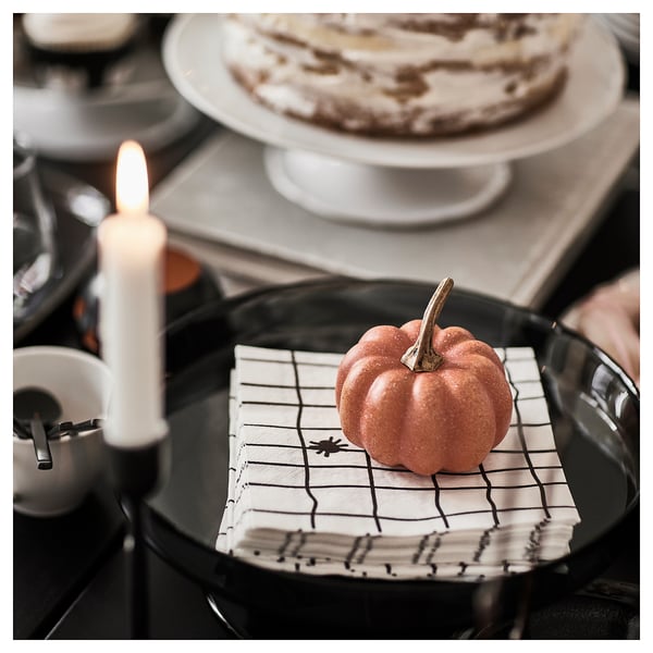 KUSTFYR Pappersservett, vit/svart, 33x33 cm