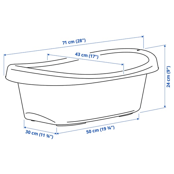 Illustration med mått för produkten: LÄTTSAM.