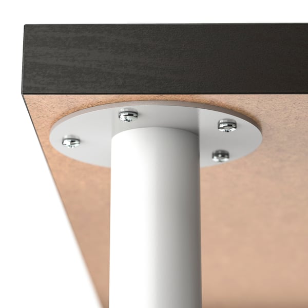 LAGKAPTEN / OLOV Skrivbord, svartbrun/vit, 120x60 cm