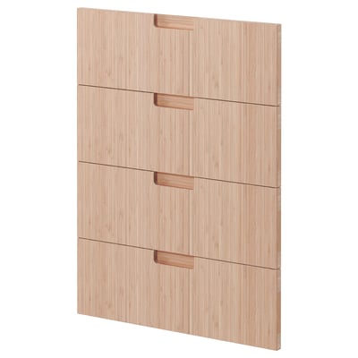 METOD köksskåp med fem lätta bambulådor, horisontell layout.