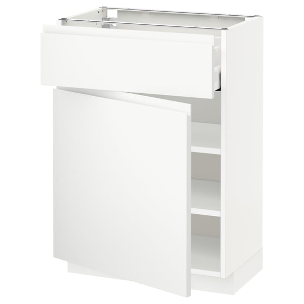 Modernt ikea METOD vitt köksskåp med lådor, elegant design.